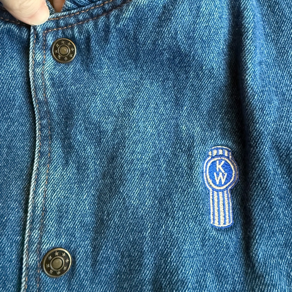 Vintage Men’s Turning Point Denim Colour block Bomber Jacket Size M Oversized - Picture 4 of 7